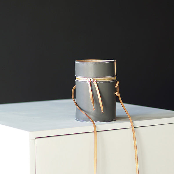 Mini Womens Leather Barrel Bag Genuine Leather Crossbody Purse For Women Accessories