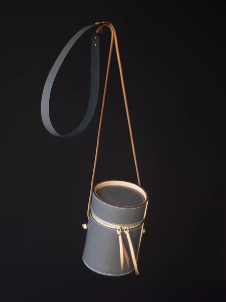 Mini Womens Leather Barrel Bag Genuine Leather Crossbody Purse For Women Durable