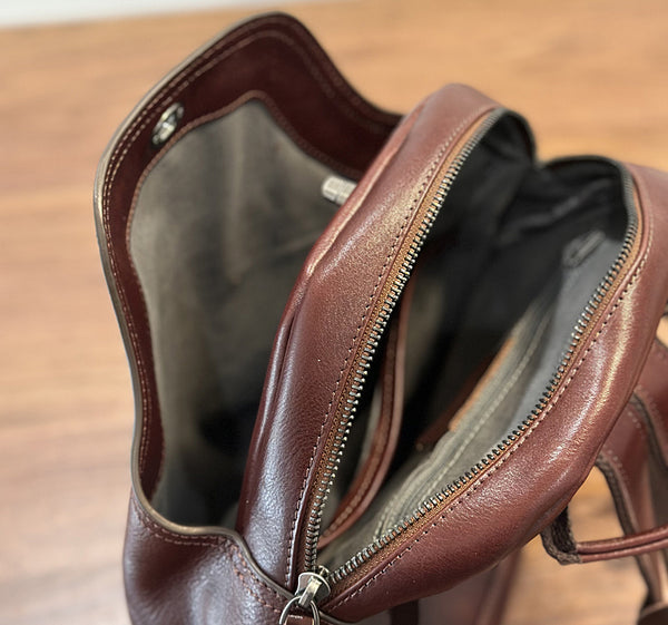 Retro Leather Backpack Purse For Women Small Leather Knapsack Bag Capacity