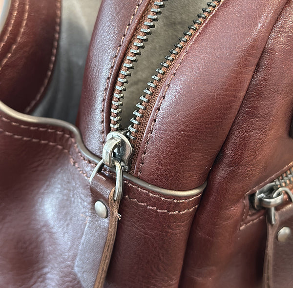 Retro Leather Backpack Purse For Women Small Leather Knapsack Bag Genuine-Leather