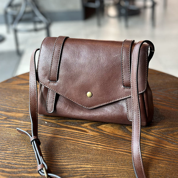 Retro Womens Leather Satchel Crossbody Bag Small Leather Crossbody Bag Badass