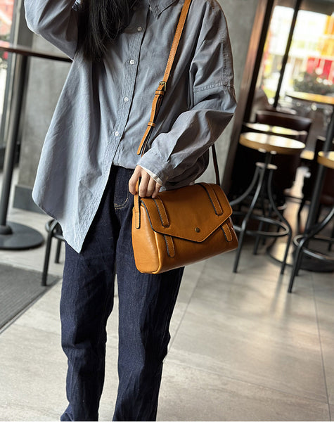 Retro Womens Leather Satchel Crossbody Bag Small Leather Crossbody Bag Best