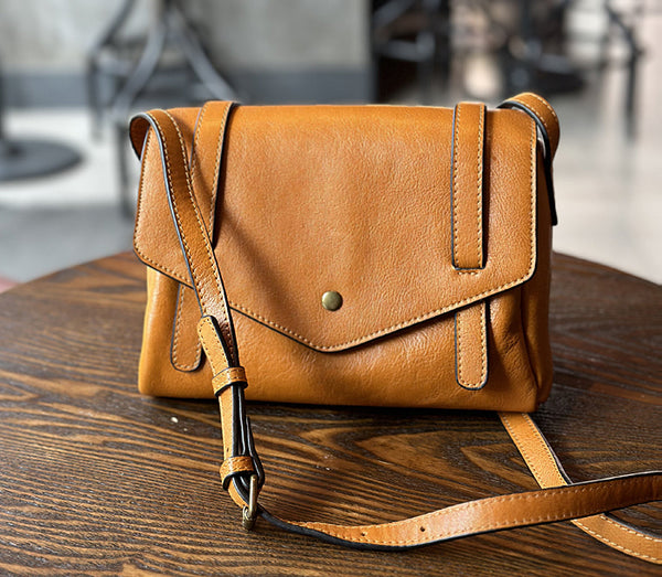 Retro Womens Leather Satchel Crossbody Bag Small Leather Crossbody Bag Fashionable
