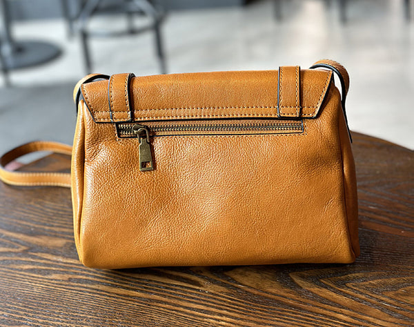 Retro Womens Leather Satchel Crossbody Bag Small Leather Crossbody Bag Funky
