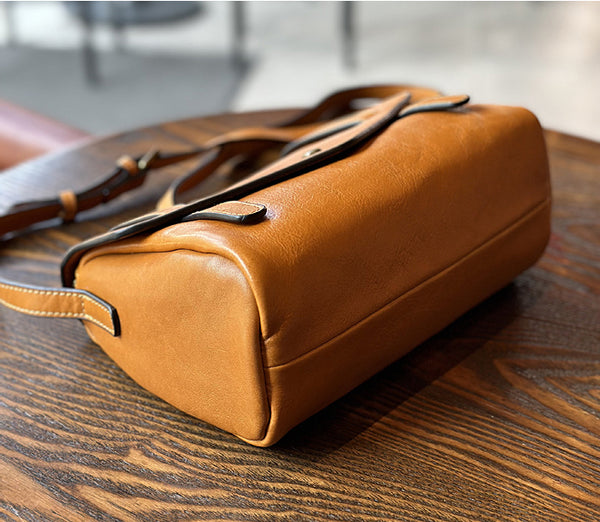 Retro Womens Leather Satchel Crossbody Bag Small Leather Crossbody Bag Genuine-Leather