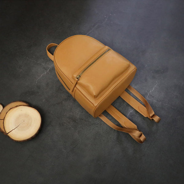 Small Ladies Leather Rucksack Brown Leather Backpack For Women Brown