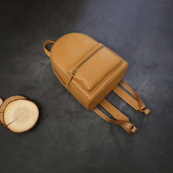 Small Ladies Leather Rucksack Brown Leather Backpack For Women Brown