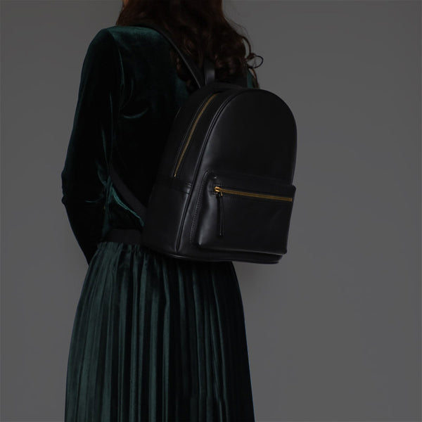 Small Ladies Leather Rucksack Brown Leather Backpack For Women Casual