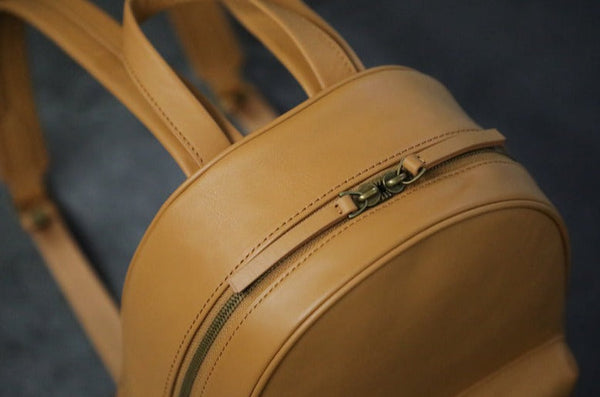 Small Ladies Leather Rucksack Brown Leather Backpack For Women Durable