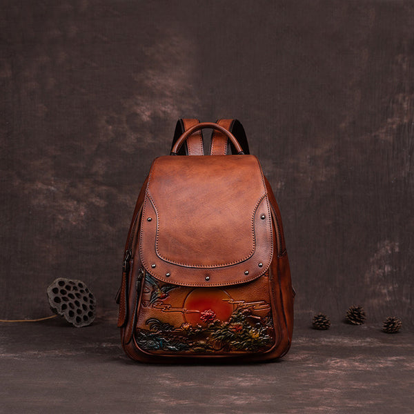 Small Leather Backpack Purse For Women Leather Rucksack Bag Affordable