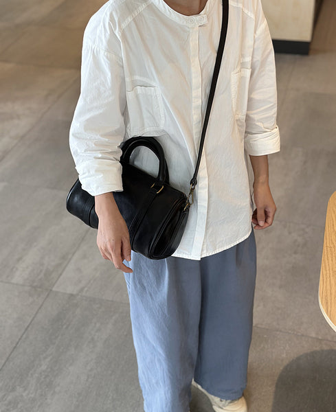 Small Vintage Leather Handbag for Women Crossbody Boston Purse Funky