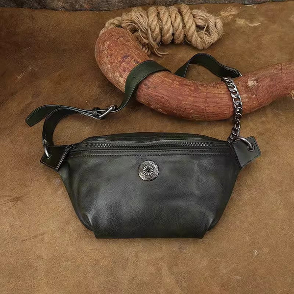 Small Women's Crossbody Chest Bag Leather Sling Bags For Women Badass