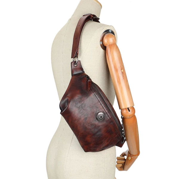 Small Women's Crossbody Chest Bag Leather Sling Bags For Women Classy