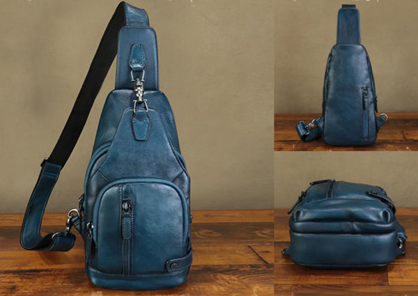 Chic Womens Small Chest Bag Leather Crossbody Sling Bag For Ladies