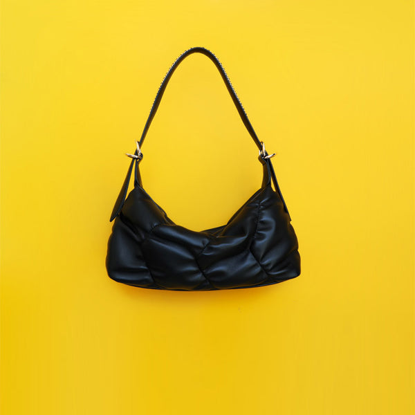 Small Womens Leather Underarm Bag Black Crossbody Purses For Women Chic