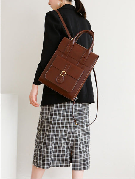 Styish Womens Small Leather Backpack Purse Leather Rucksack Badass