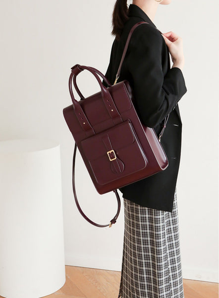 Styish Womens Small Leather Backpack Purse Leather Rucksack Classic