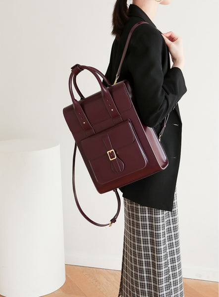 Styish Womens Small Leather Backpack Purse Leather Rucksack Classic