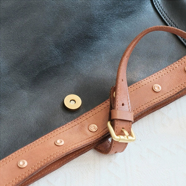 Top Zipper Closure Womens Leather Shoulder Bag Black Crossbody Bags For Women Fashion