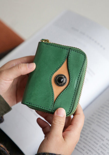 Unique Ladies Leather Accordion Wallet Small Card Holder