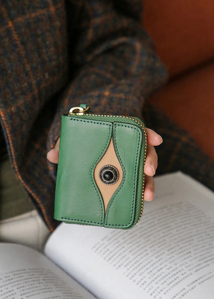 Unique Ladies Leather Accordion Wallet Small Card Holder Beautiful