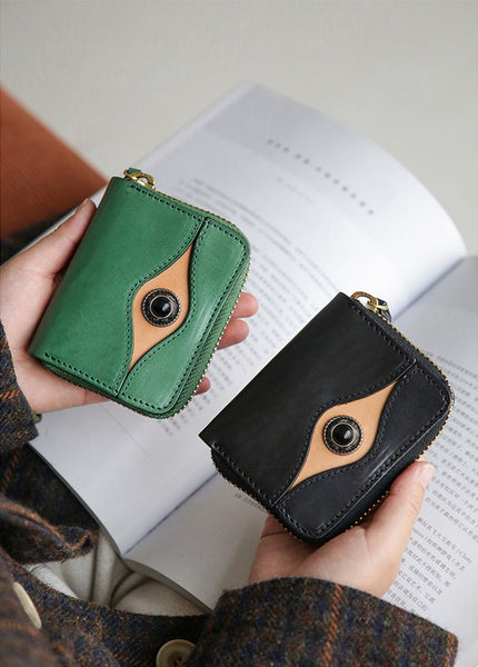 Unique Ladies Leather Accordion Wallet Small Card Holder Boutique