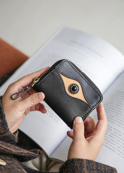 Unique Ladies Leather Accordion Wallet Small Card Holder Chic