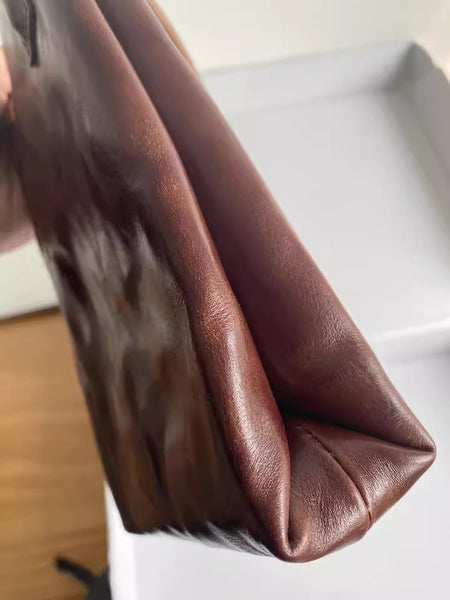 Vintage Full Grain Leather Mini Handbag Shoulder Crossbody Phone Bag Durable