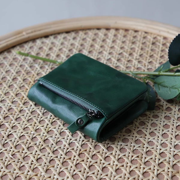 Vintage Ladies Bifold Wallet Small Leather Wallets For Ladies Badass