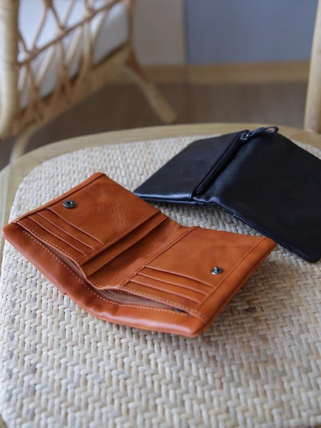 Vintage Ladies Bifold Wallet Small Leather Wallets For Ladies Casual