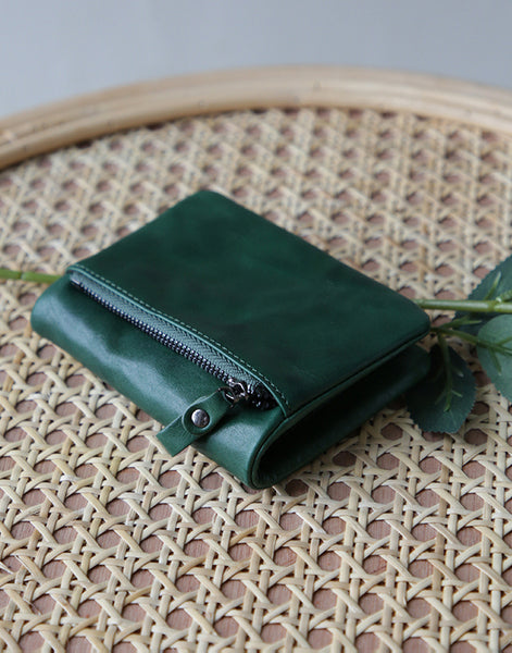 Vintage Ladies Bifold Wallet Small Leather Wallets For Ladies Cowhide