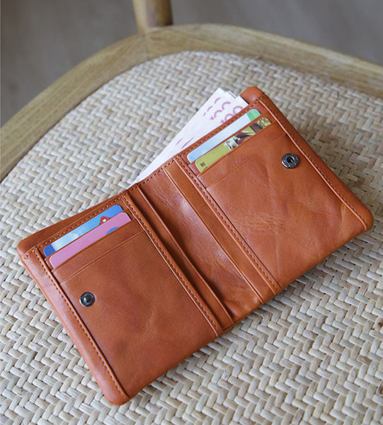 Vintage Ladies Bifold Wallet Small Leather Wallets For Ladies Durable