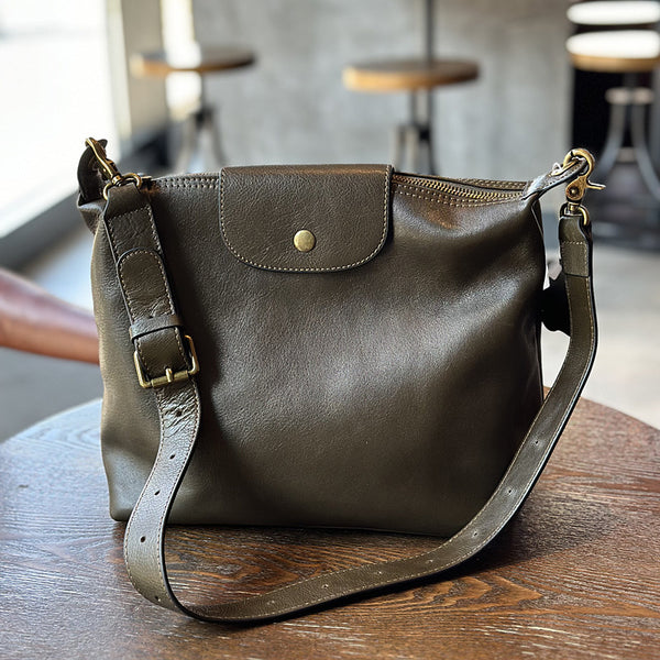 Vintage Ladies Leather Over The Shoulder Bag Genuine Leather Purses For Women Beautiful