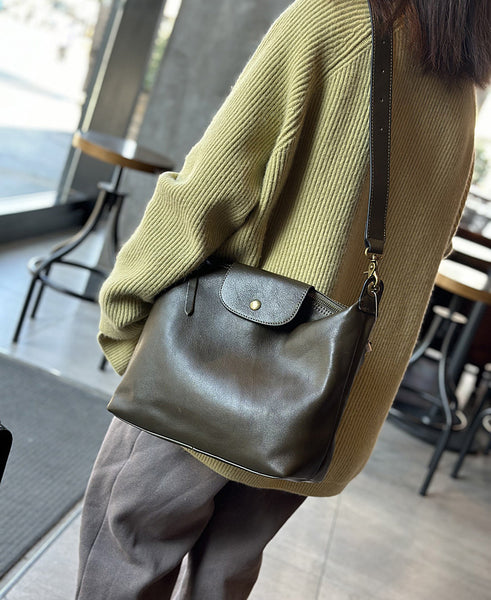 Vintage Ladies Leather Over The Shoulder Bag Genuine Leather Purses For Women
