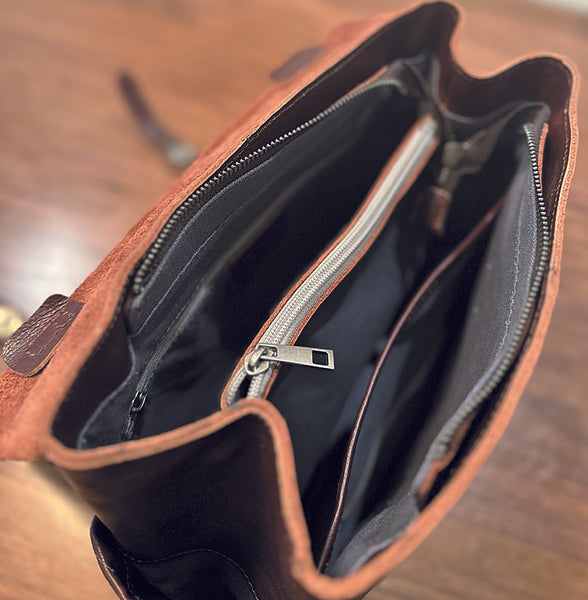 Vintage Leather Backpack Purse for Women Convertible Handbag with Top Handle and Zipper Compartments Capacity