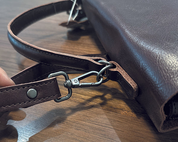 Vintage Leather Backpack Purse for Women Convertible Handbag with Top Handle and Zipper Compartments Details