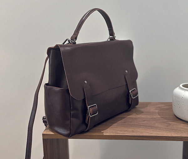 Vintage Leather Backpack Purse for Women Convertible Handbag with Top Handle and Zipper Compartments Girlfriend