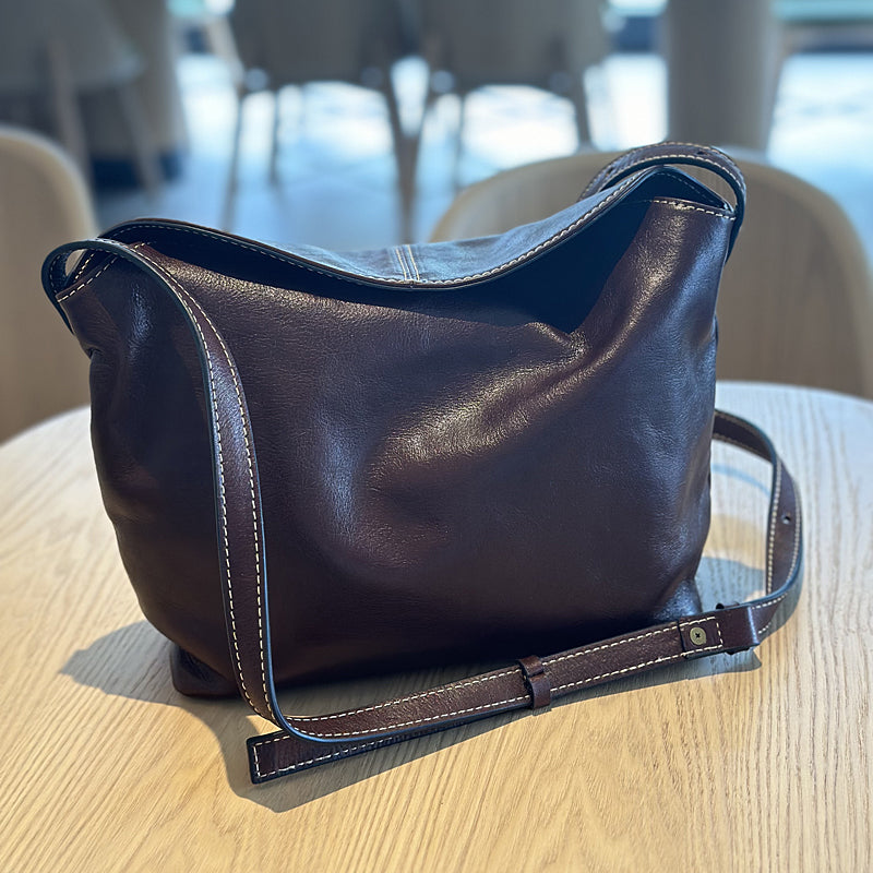 Vintage Leather Crossbody Bag for Women Soft Vegetable Tanned Leather Accessories