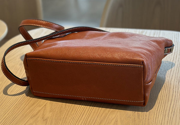 Vintage Leather Crossbody Bag for Women Soft Vegetable Tanned Leather Designer