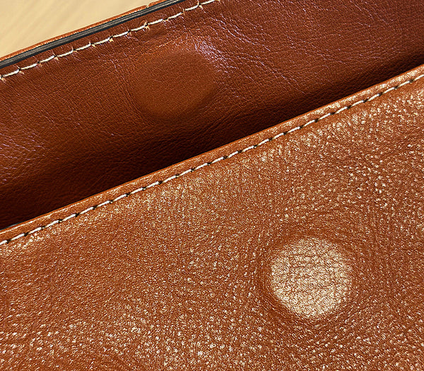 Vintage Leather Crossbody Bag for Women Soft Vegetable Tanned Leather Genuine-Leather