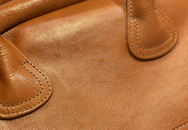 Vintage Leather Mini Handbag for Women Soft Top Grain Leather Tote with Shoulder Strap Details