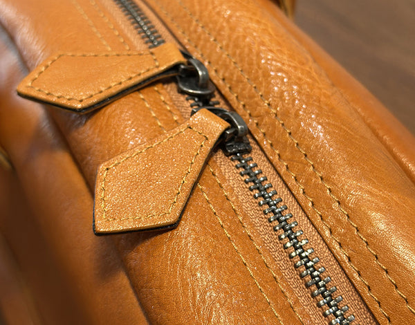 Vintage Leather Mini Handbag for Women Soft Top Grain Leather Tote with Shoulder Strap Durable