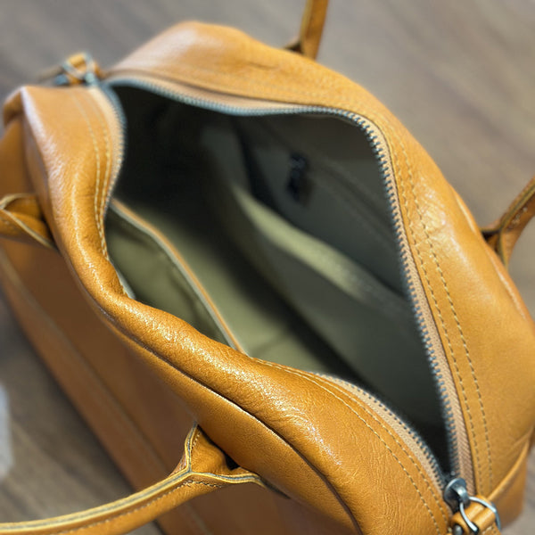 Vintage Leather Mini Handbag for Women Soft Top Grain Leather Tote with Shoulder Strap Quality