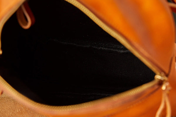 Vintage Women's Brown Leather Backpack Purse Ladies Small Leather Rucksack Capacity