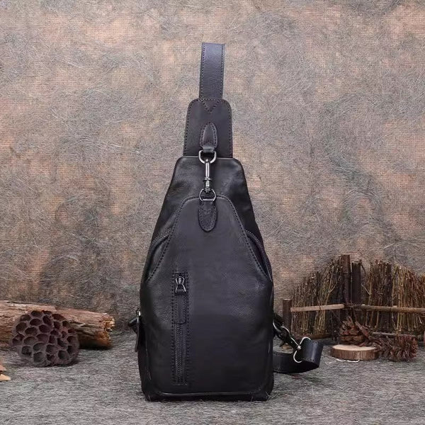 Vintage Women's Crossbody Chest Bag Leather Sling Bags For Women Badass