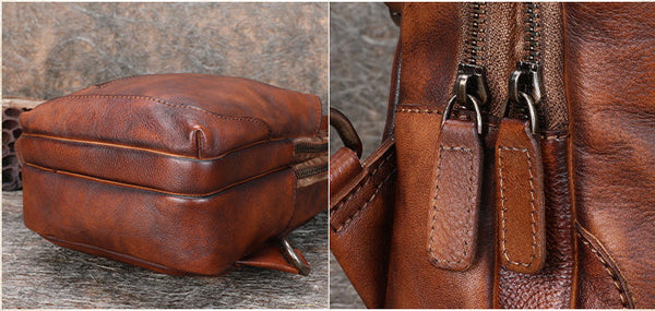 Vintage Women's Crossbody Chest Bag Leather Sling Bags For Women Durable