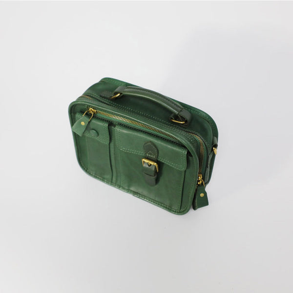 Ladies Small Leather Crossbody Purse Green Shoulder Bag