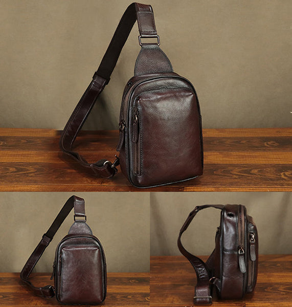 Vintage Women's Leather Crossbody Sling Bag Chest Bag For Women Classy