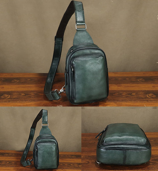 Vintage Women's Leather Crossbody Sling Bag Chest Bag For Women Cool