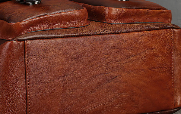 Vintage Women's Small Leather Backpack Purse Ladies Small Leather Rucksack Genuine Leather